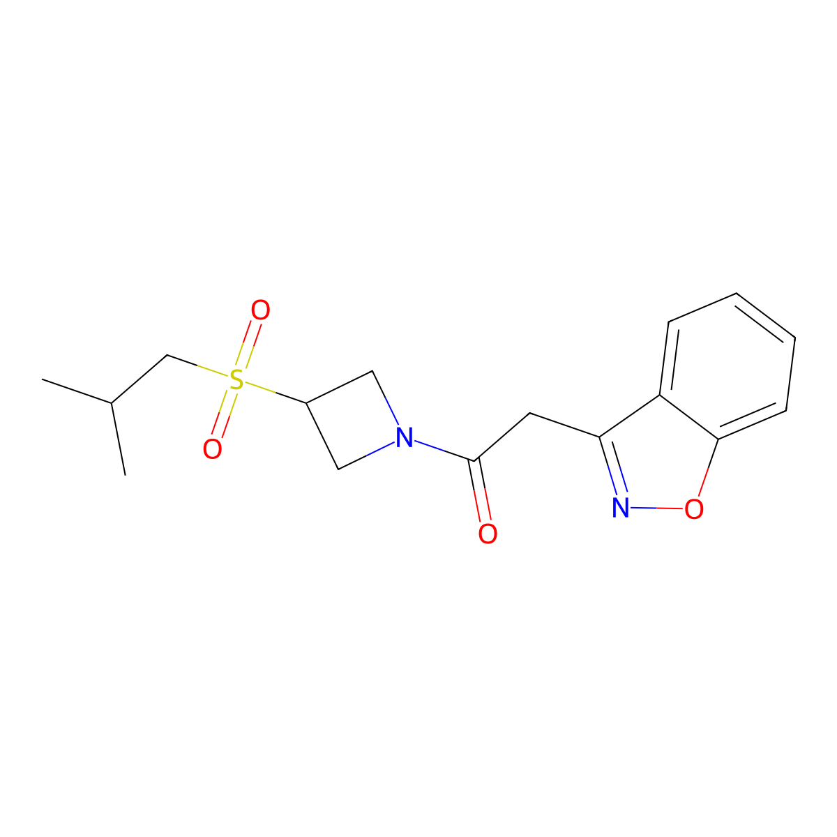 2-(Benzo[d]isoxazol-3-yl)-1-(3-(isobutylsulfonyl)azetidin-1-yl)ethanone molecular structure, CAS 1797846-51-5