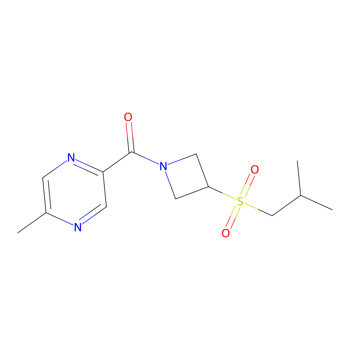 (3-(Isobutylsulfonyl)azetidin-1-yl)(5-methylpyrazin-2-yl)methanone molecular structure, CAS 1797846-58-2