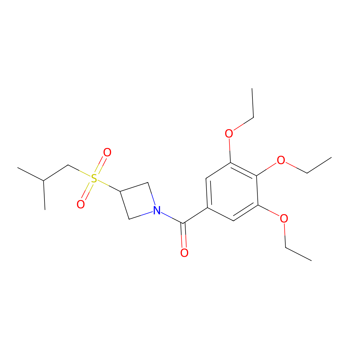 (3-(Isobutylsulfonyl)azetidin-1-yl)(3,4,5-triethoxyphenyl)methanone molecular structure, CAS 1797846-72-0