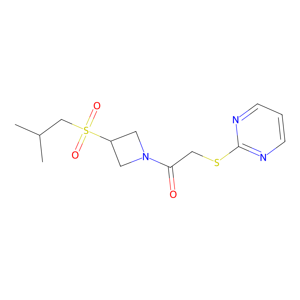 1-(3-(Isobutylsulfonyl)azetidin-1-yl)-2-(pyrimidin-2-ylthio)ethanone molecular structure, CAS 1797846-91-3