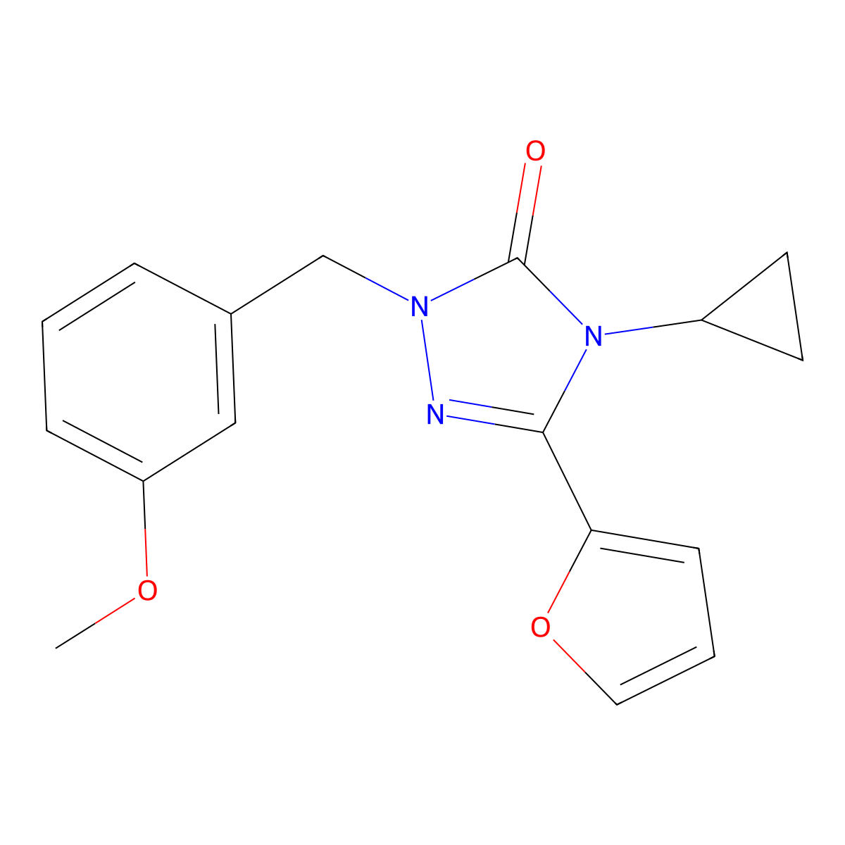 4-cyclopropyl-3-(furan-2-yl)-1-(3-methoxybenzyl)-1H-1,2,4-triazol-5(4H)-one molecular structure, CAS 1797847-21-2