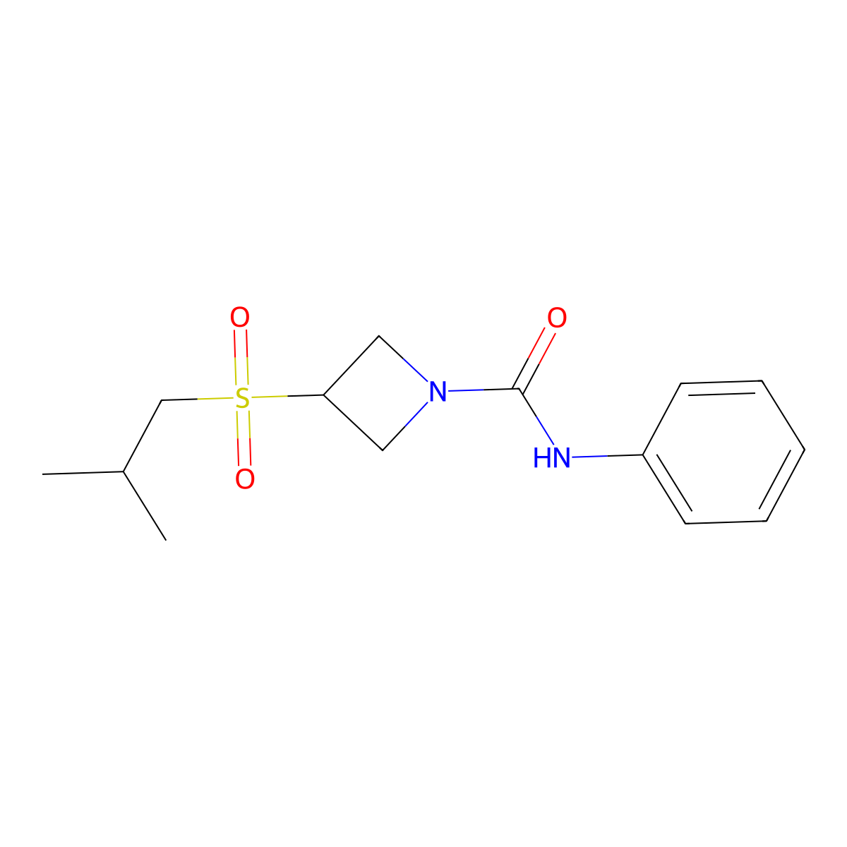 3-(isobutylsulfonyl)-N-phenylazetidine-1-carboxamide molecular structure, CAS 1797847-32-5