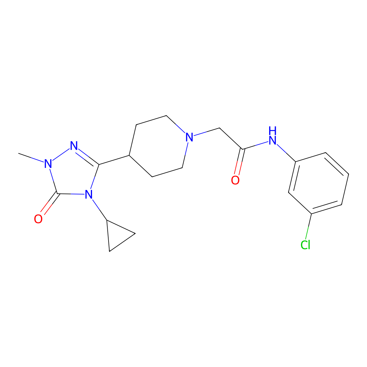 N-(3-chlorophenyl)-2-[4-(4-cyclopropyl-1-methyl-5-oxo-4,5-dihydro-1H-1,2,4-triazol-3-yl)piperidin-1-yl]acetamide molecular structure, CAS 1797847-87-0
