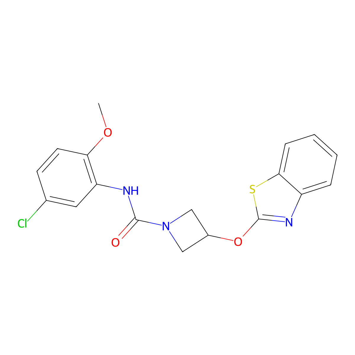 3-(benzo[d]thiazol-2-yloxy)-N-(5-chloro-2-methoxyphenyl)azetidine-1-carboxamide molecular structure, CAS 1797848-16-8
