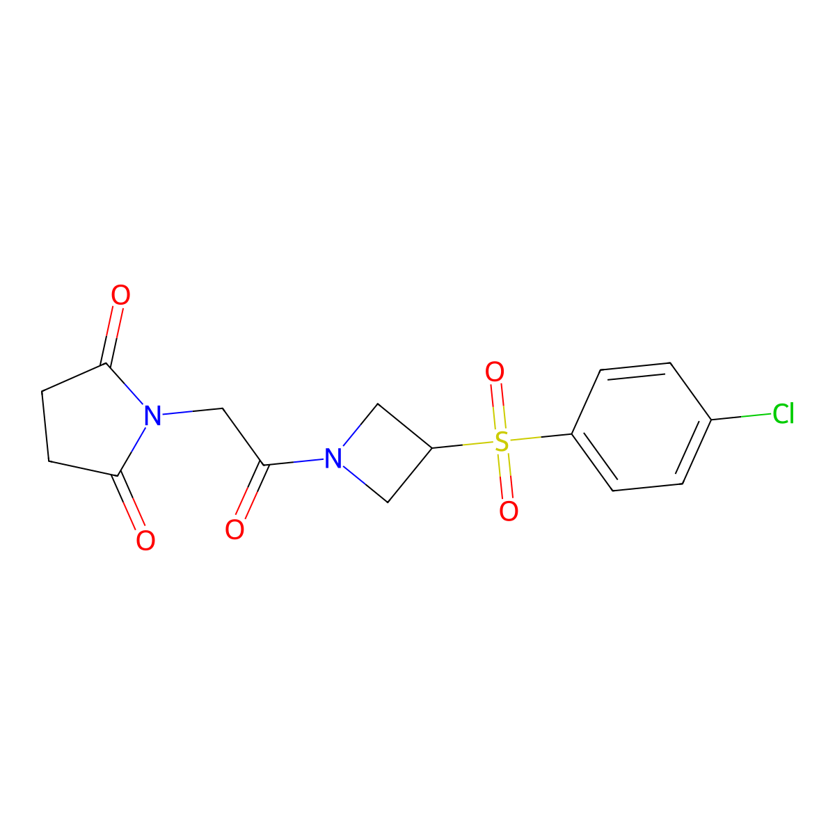 1-(2-(3-((4-Chlorophenyl)sulfonyl)azetidin-1-yl)-2-oxoethyl)pyrrolidine-2,5-dione molecular structure, CAS 1797848-68-0