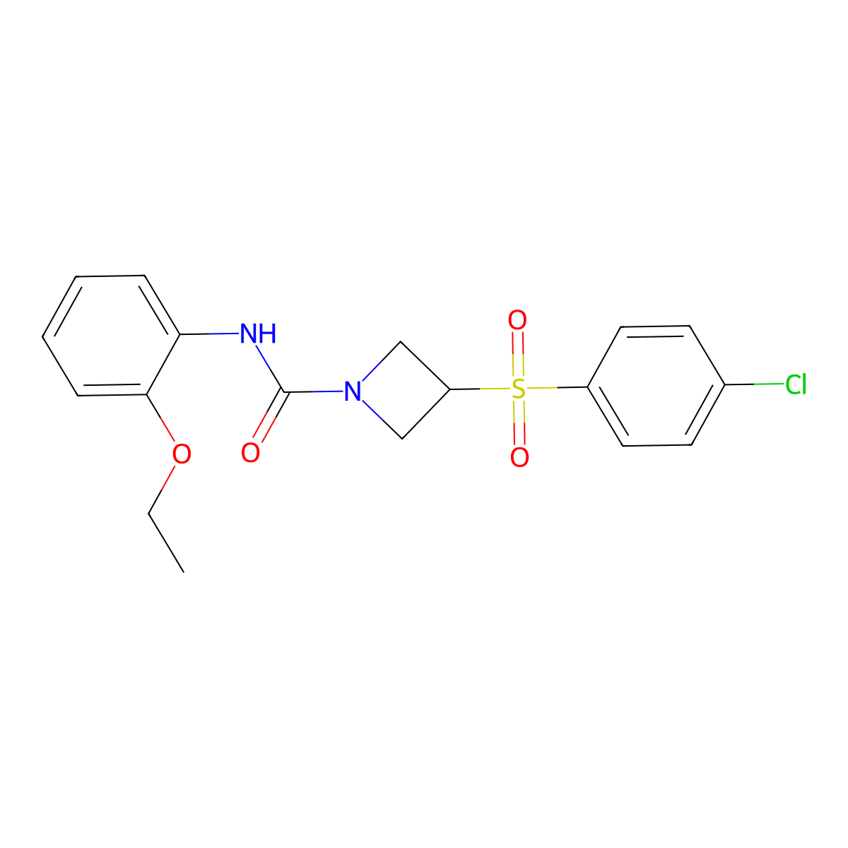 3-((4-chlorophenyl)sulfonyl)-N-(2-ethoxyphenyl)azetidine-1-carboxamide molecular structure, CAS 1797848-80-6