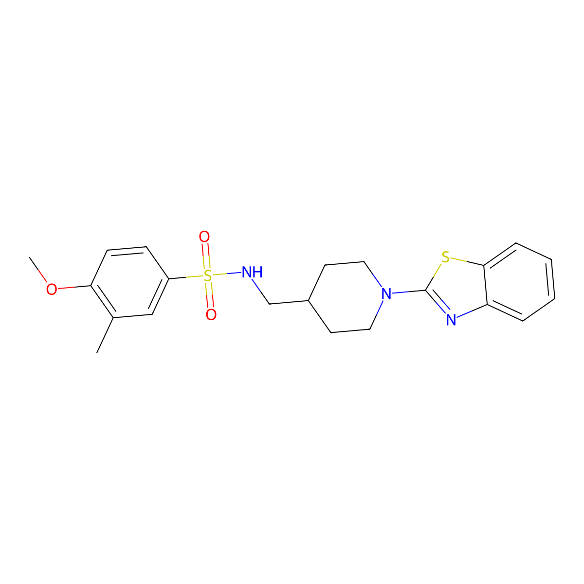 N-((1-(benzo[d]thiazol-2-yl)piperidin-4-yl)methyl)-4-methoxy-3-methylbenzenesulfonamide molecular structure, CAS 1797852-38-0