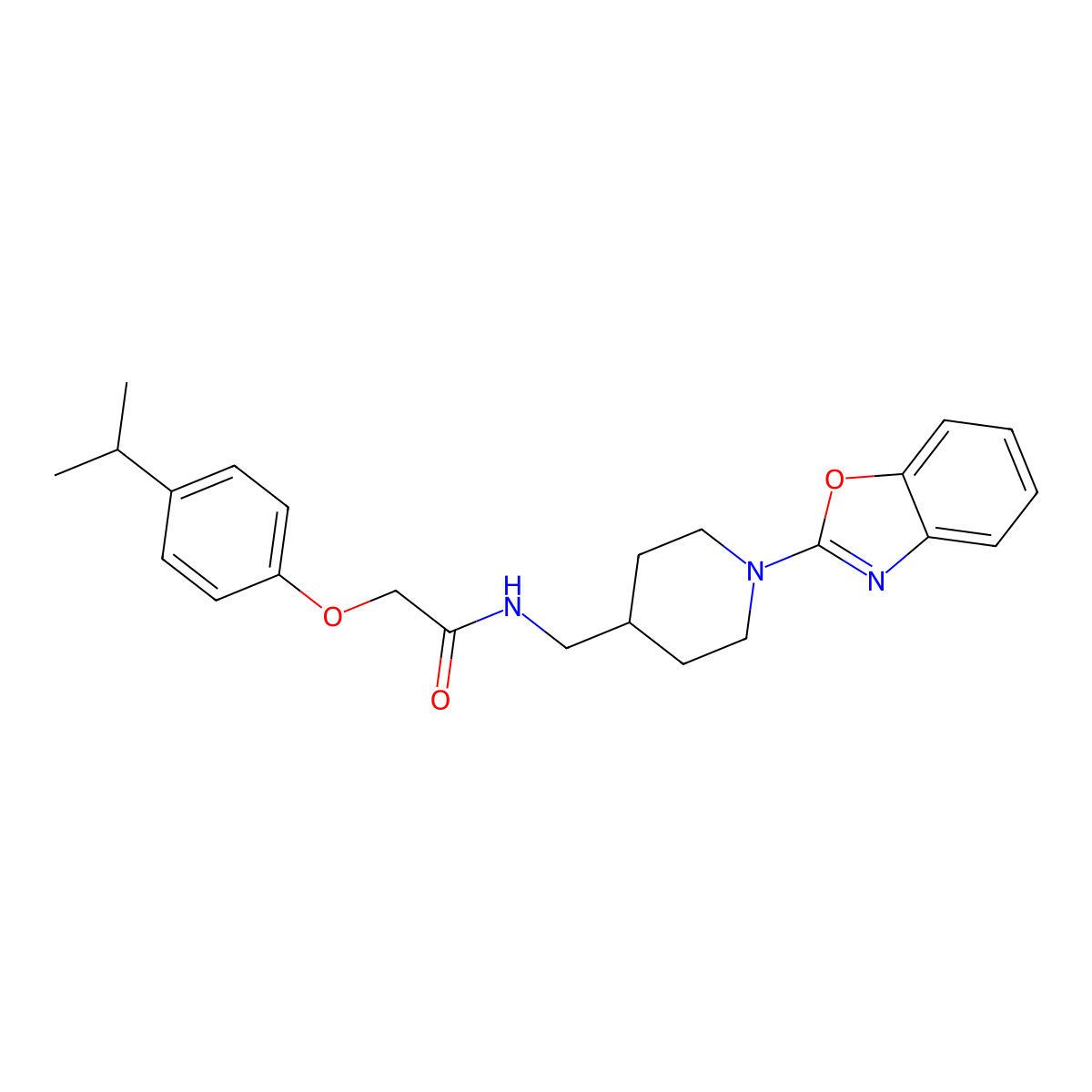 N-((1-(benzo[d]oxazol-2-yl)piperidin-4-yl)methyl)-2-(4-isopropylphenoxy)acetamide molecular structure, CAS 1797852-92-6
