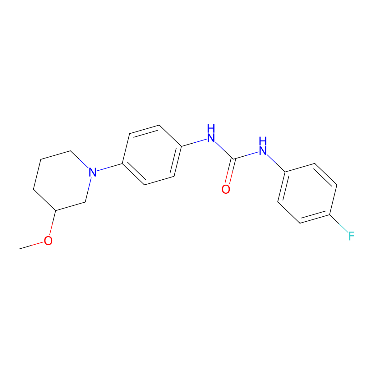 1-(4-Fluorophenyl)-3-[4-(3-methoxypiperidin-1-YL)phenyl]urea molecular structure, CAS 1797856-83-7