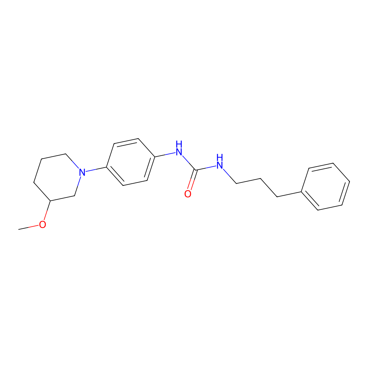 1-(4-(3-Methoxypiperidin-1-yl)phenyl)-3-(3-phenylpropyl)urea molecular structure, CAS 1797856-94-0
