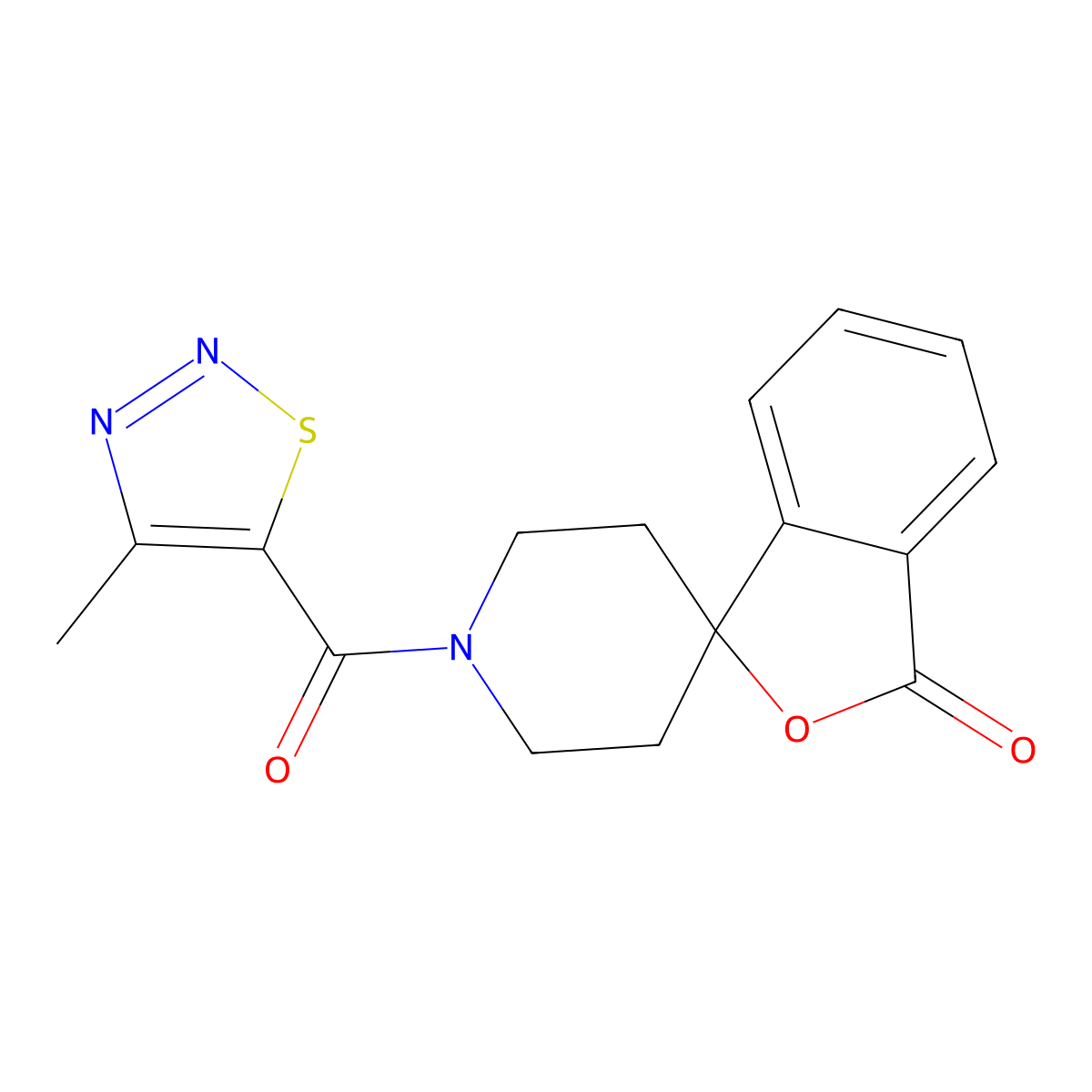 1'-(4-methyl-1,2,3-thiadiazole-5-carbonyl)-3H-spiro[2-benzofuran-1,4'-piperidine]-3-one molecular structure, CAS 1797857-00-1