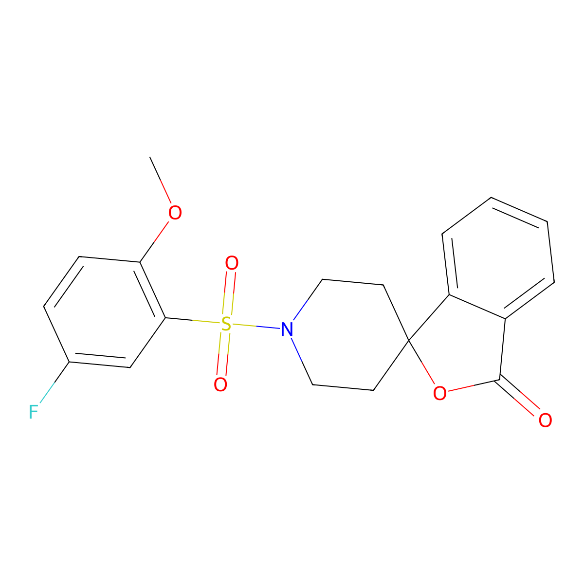 1'-(5-fluoro-2-methoxybenzenesulfonyl)-3H-spiro[2-benzofuran-1,4'-piperidine]-3-one molecular structure, CAS 1797858-19-5