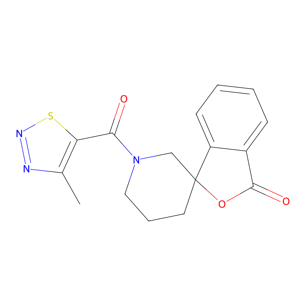 1'-(4-methyl-1,2,3-thiadiazole-5-carbonyl)-3H-spiro[2-benzofuran-1,3'-piperidine]-3-one molecular structure, CAS 1797858-26-4