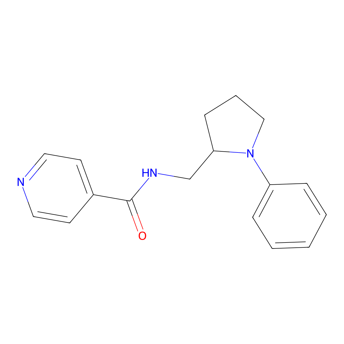 N-((1-phenylpyrrolidin-2-yl)methyl)isonicotinamide molecular structure, CAS 1797859-16-5