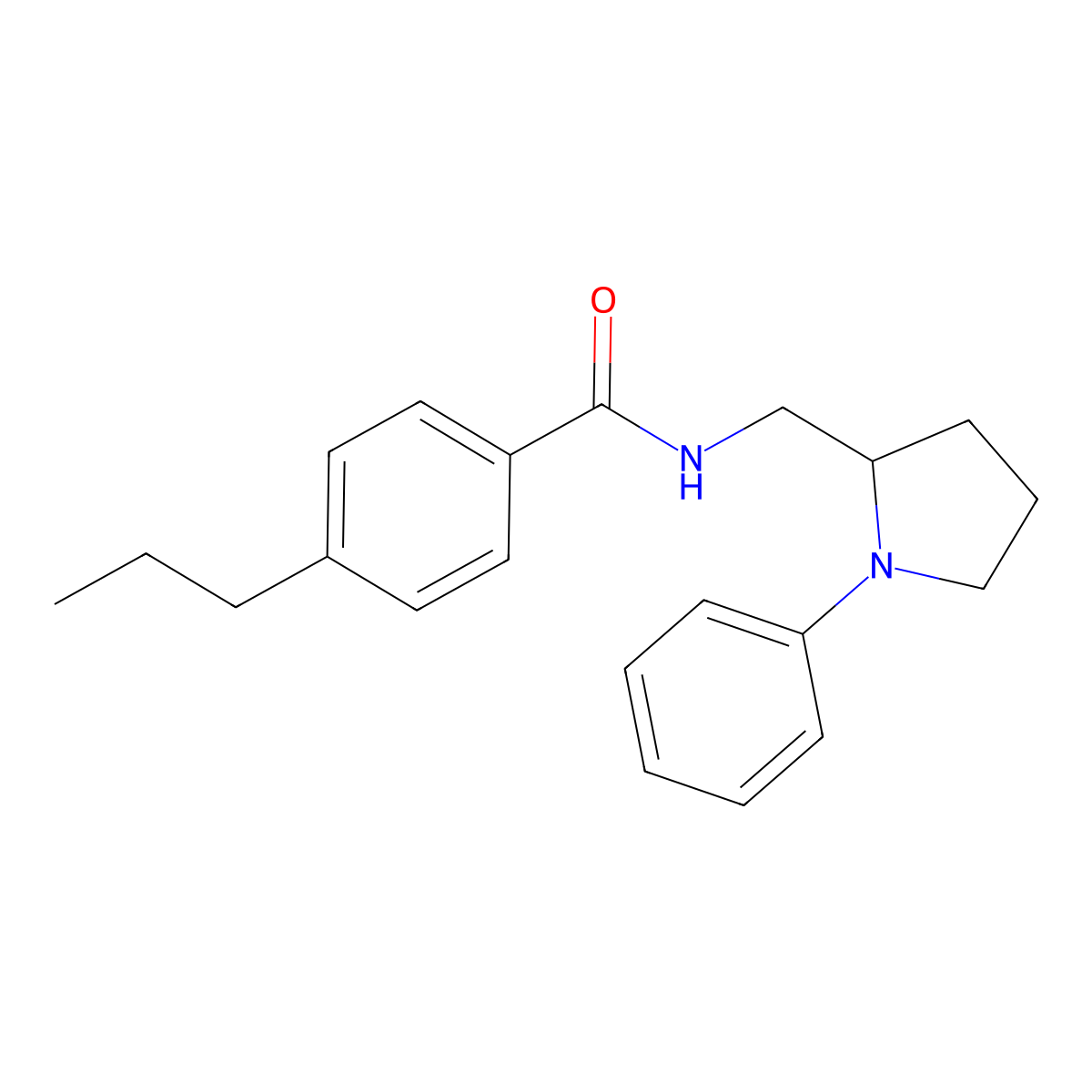 N-[(1-phenylpyrrolidin-2-yl)methyl]-4-propylbenzamide molecular structure, CAS 1797859-23-4