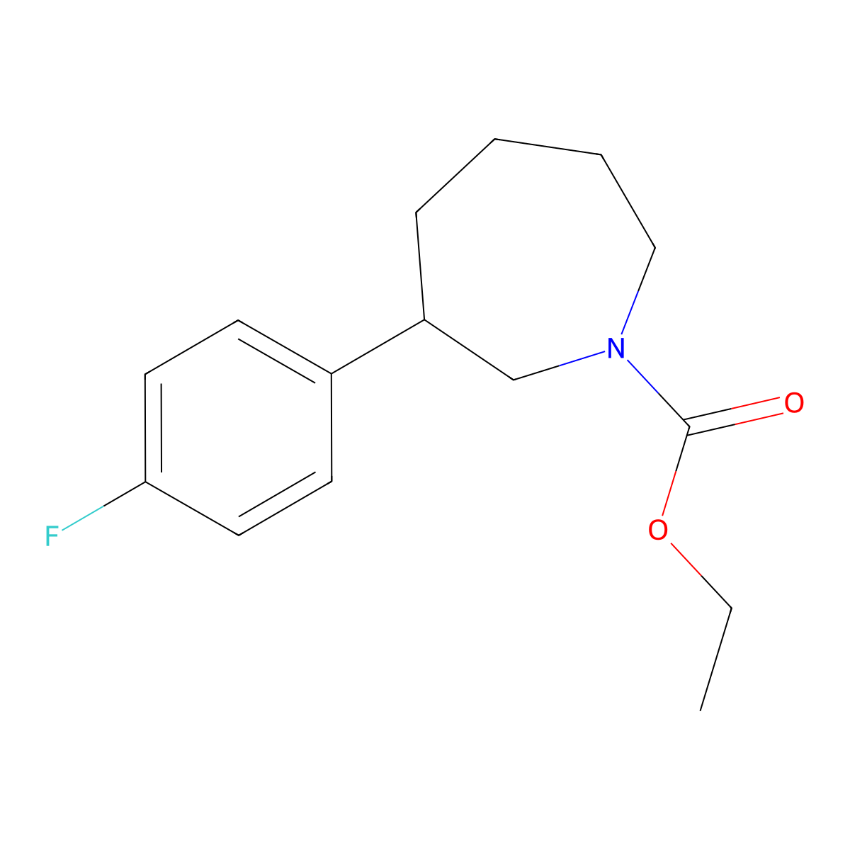 Ethyl 3-(4-fluorophenyl)azepane-1-carboxylate molecular structure, CAS 1797859-32-5