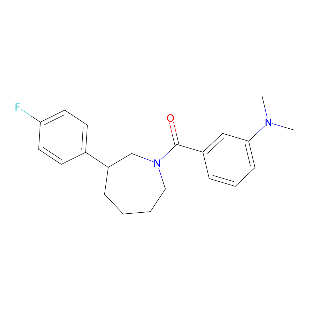 (3-(Dimethylamino)phenyl)(3-(4-fluorophenyl)azepan-1-yl)methanone molecular structure, CAS 1797859-40-5