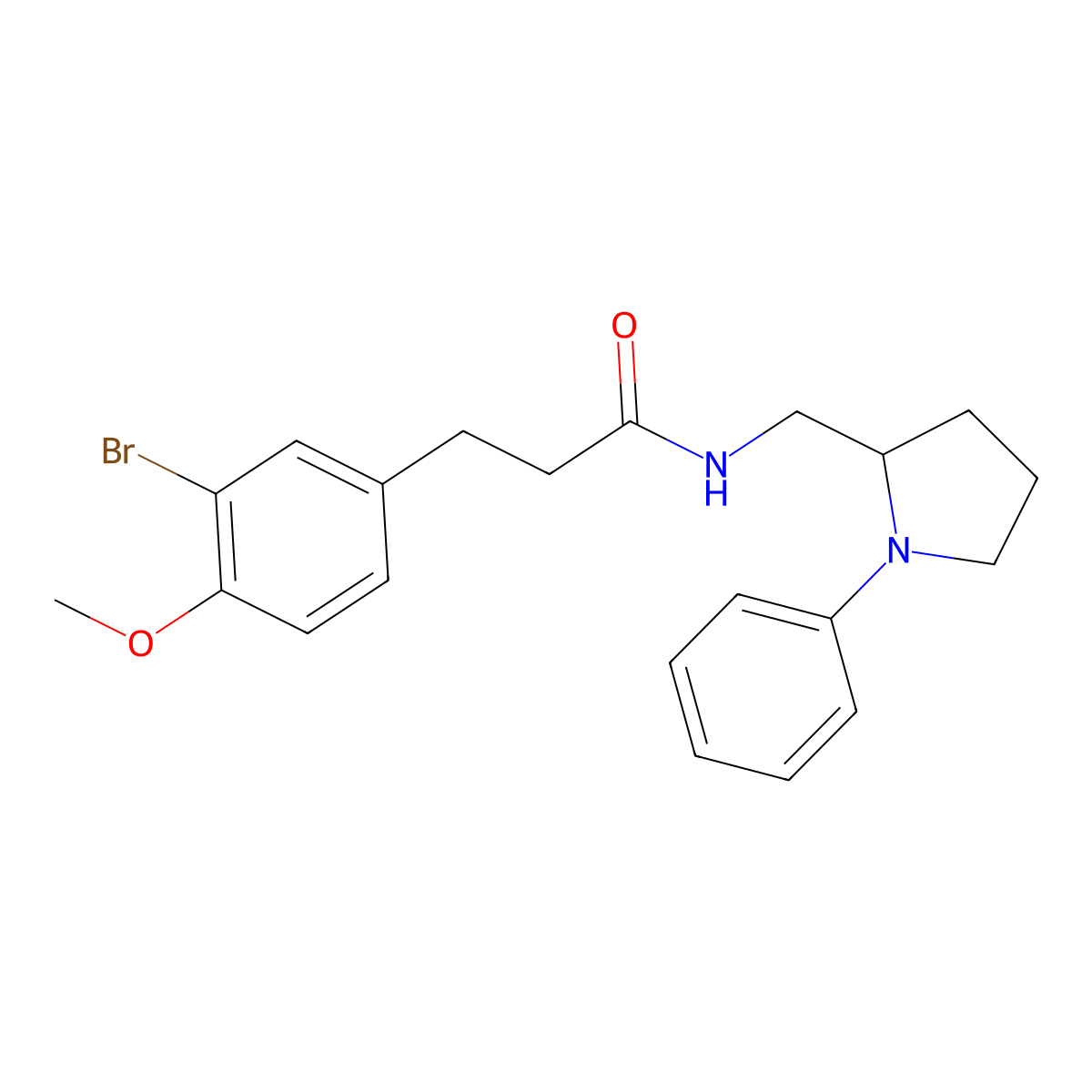 3-(3-bromo-4-methoxyphenyl)-N-[(1-phenylpyrrolidin-2-yl)methyl]propanamide molecular structure, CAS 1797859-49-4