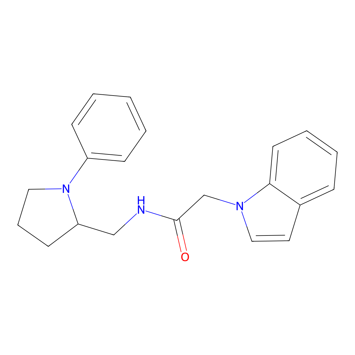 2-(1H-indol-1-yl)-N-((1-phenylpyrrolidin-2-yl)methyl)acetamide molecular structure, CAS 1797859-68-7