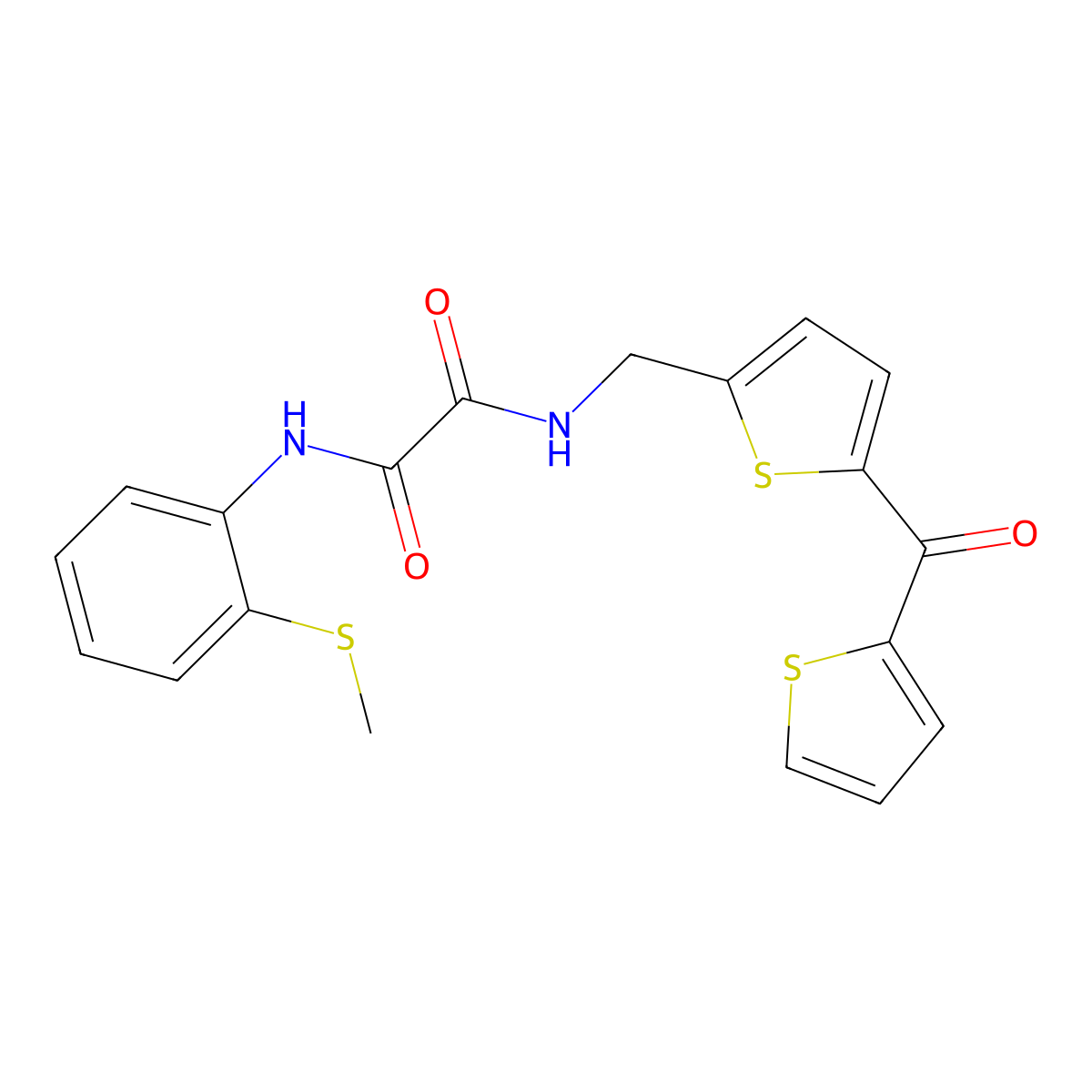 N1-(2-(methylthio)phenyl)-N2-((5-(thiophene-2-carbonyl)thiophen-2-yl)methyl)oxalamide molecular structure, CAS 1797859-78-9