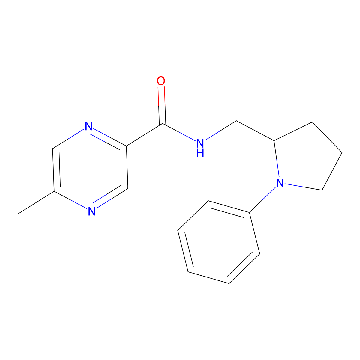 5-Methyl-N-[(1-phenylpyrrolidin-2-yl)methyl]pyrazine-2-carboxamide molecular structure, CAS 1797859-80-3
