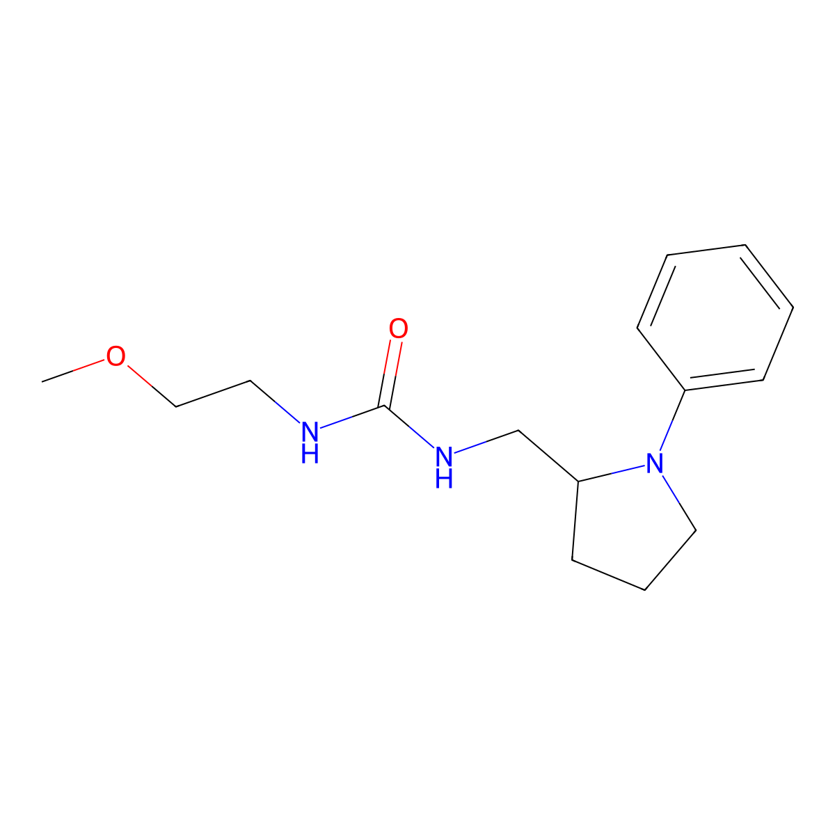 1-(2-Methoxyethyl)-3-((1-phenylpyrrolidin-2-yl)methyl)urea molecular structure, CAS 1797859-88-1