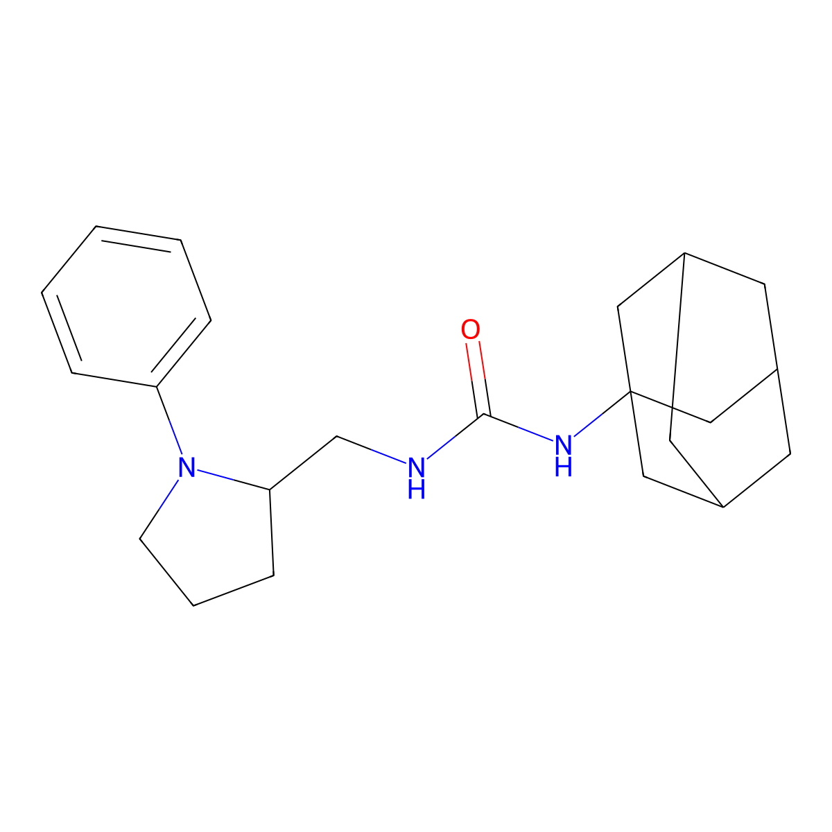 1-((3s,5s,7s)-Adamantan-1-yl)-3-((1-phenylpyrrolidin-2-yl)methyl)urea molecular structure, CAS 1797859-95-0