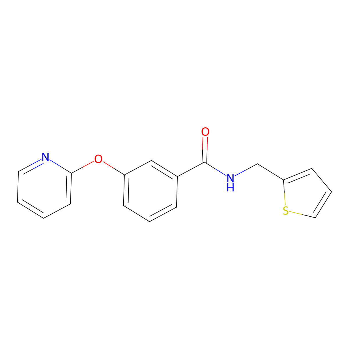 3-(pyridin-2-yloxy)-N-(thiophen-2-ylmethyl)benzamide molecular structure, CAS 1797860-59-3