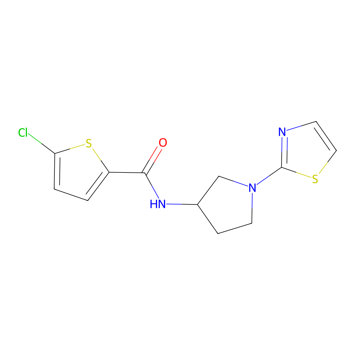 5-chloro-N-(1-(thiazol-2-yl)pyrrolidin-3-yl)thiophene-2-carboxamide molecular structure, CAS 1797861-16-5