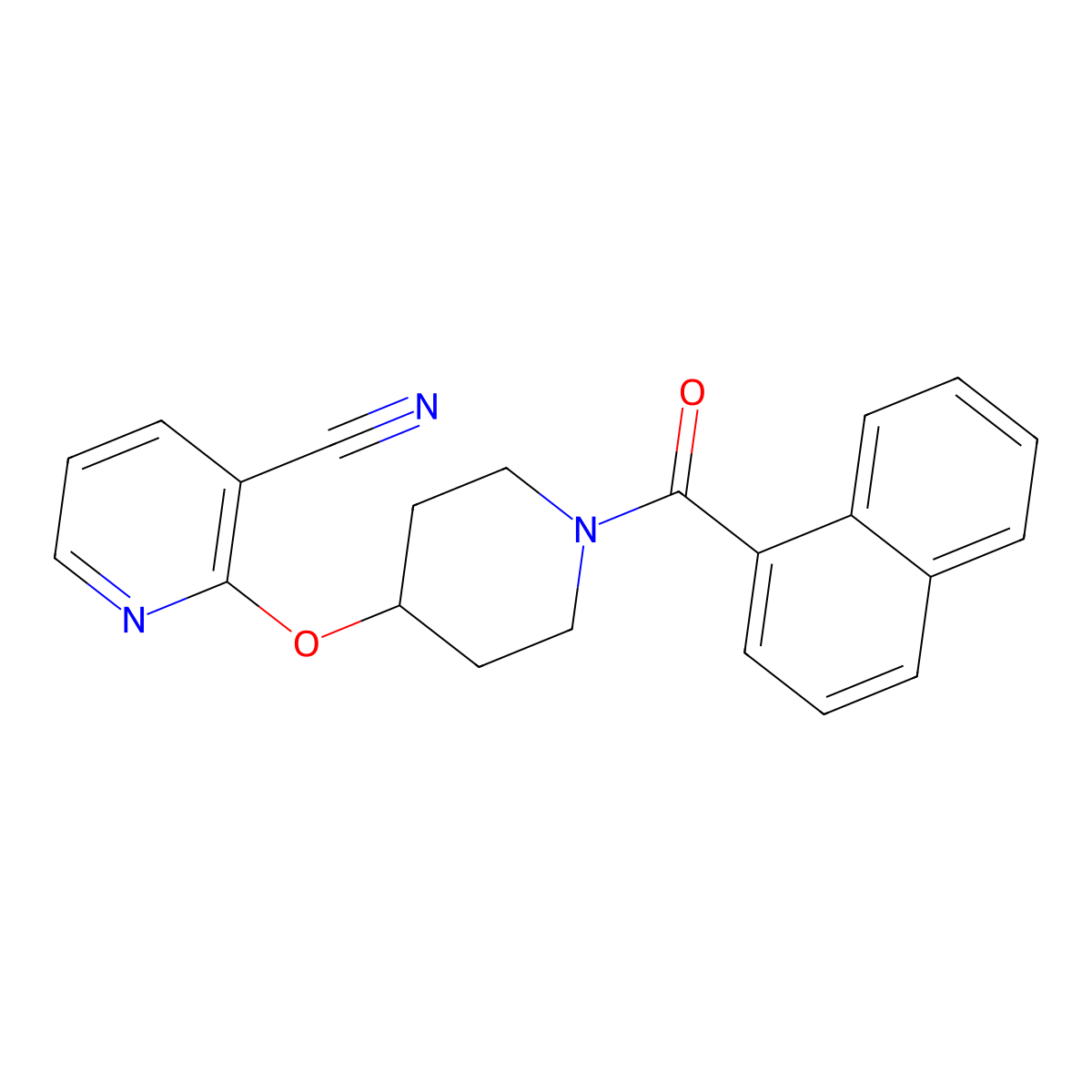2-((1-(1-Naphthoyl)piperidin-4-yl)oxy)nicotinonitrile molecular structure, CAS 1797861-78-9