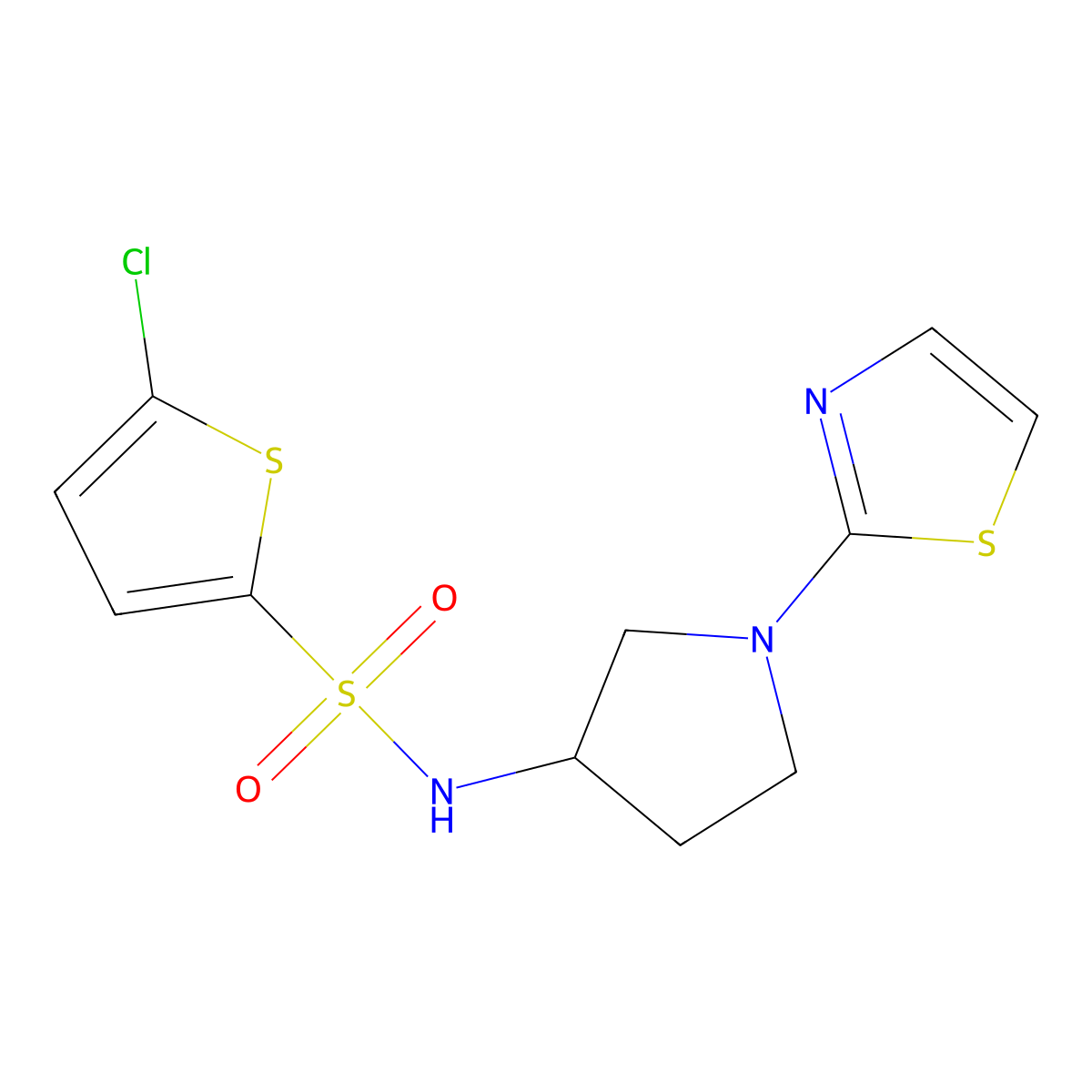 5-chloro-N-(1-(thiazol-2-yl)pyrrolidin-3-yl)thiophene-2-sulfonamide molecular structure, CAS 1797861-97-2