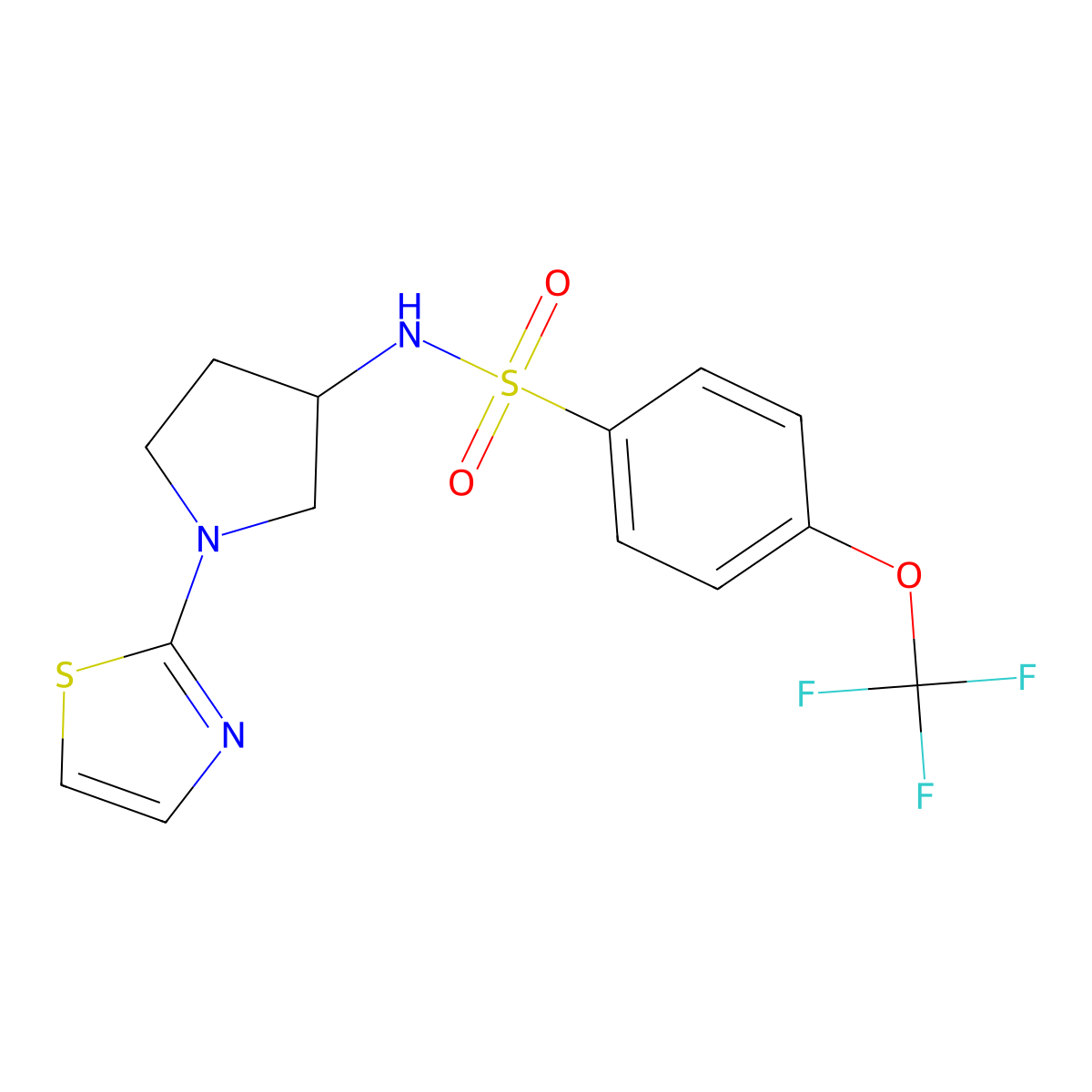 N-(1-(thiazol-2-yl)pyrrolidin-3-yl)-4-(trifluoromethoxy)benzenesulfonamide molecular structure, CAS 1797862-05-5