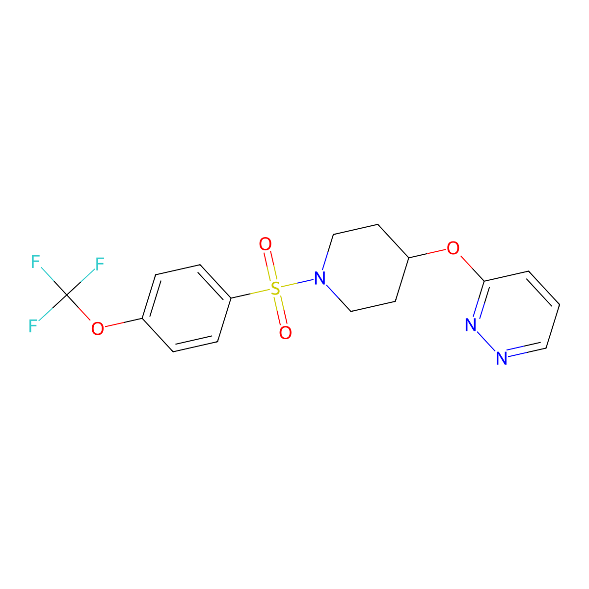 3-((1-((4-(Trifluoromethoxy)phenyl)sulfonyl)piperidin-4-yl)oxy)pyridazine molecular structure, CAS 1797862-20-4