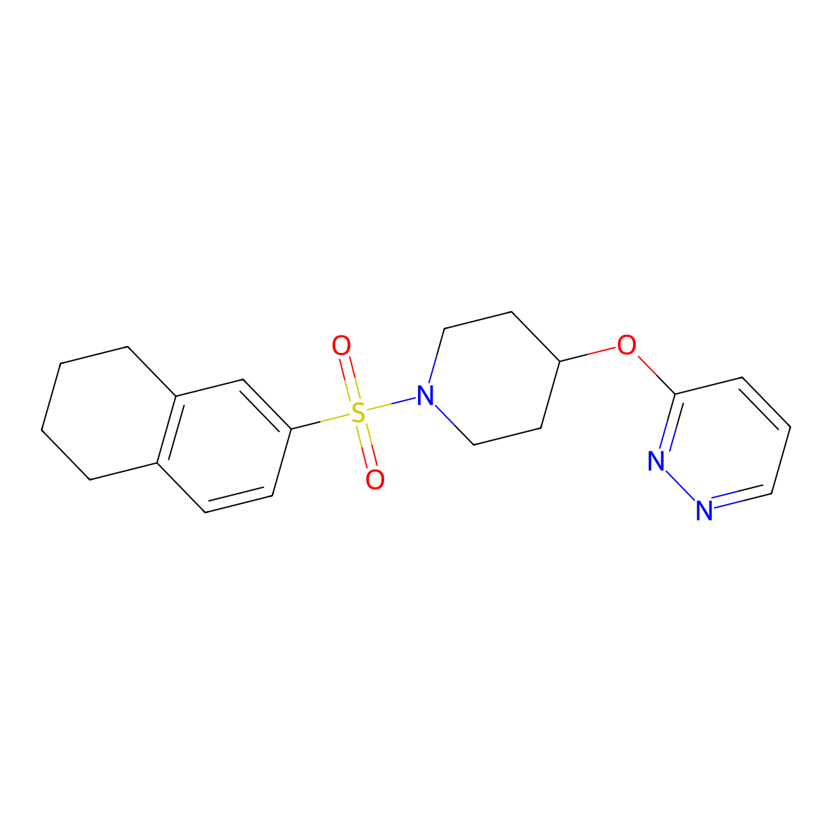 3-((1-((5,6,7,8-Tetrahydronaphthalen-2-yl)sulfonyl)piperidin-4-yl)oxy)pyridazine molecular structure, CAS 1797862-31-7