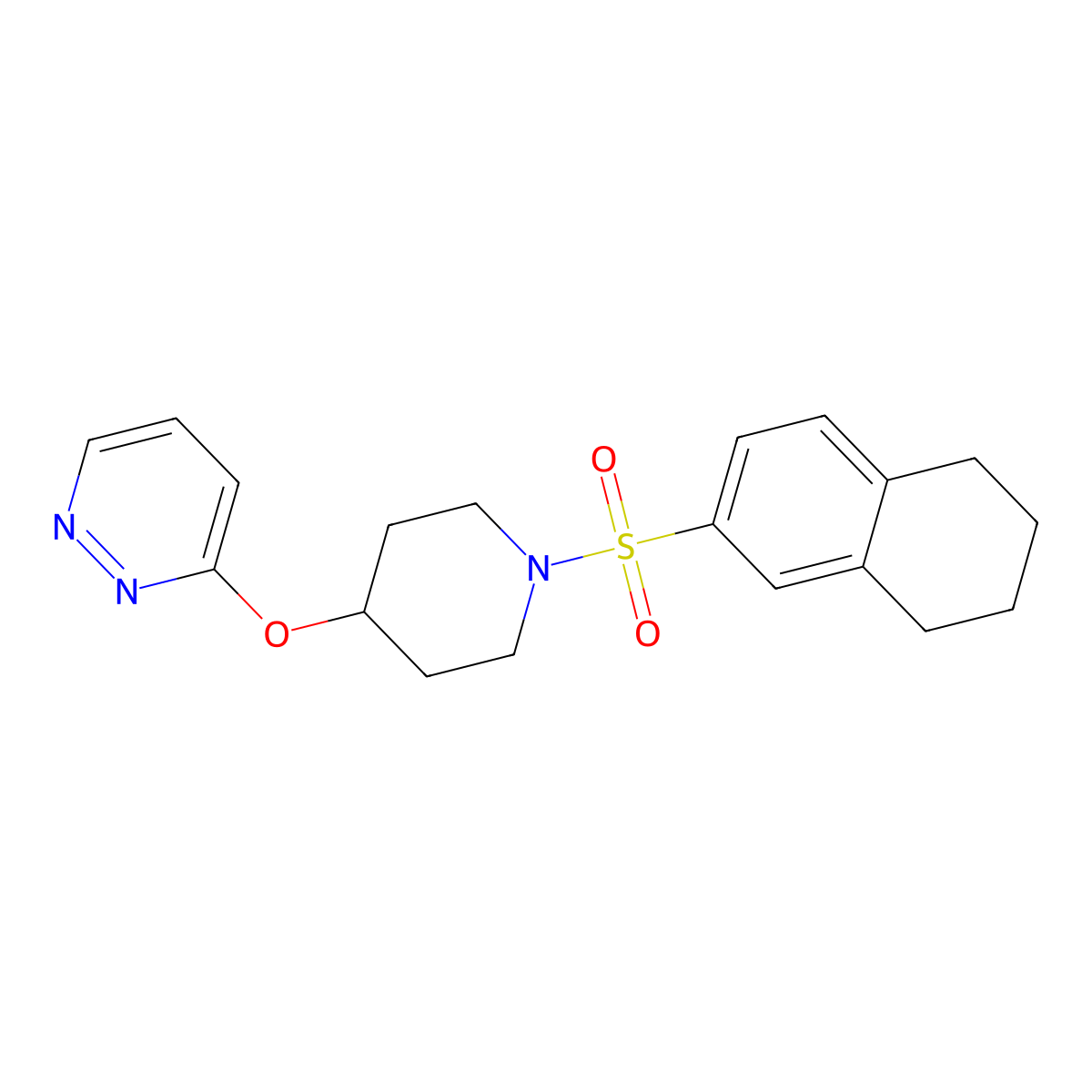3-((1-((5,6,7,8-Tetrahydronaphthalen-2-yl)sulfonyl)piperidin-4-yl)oxy)pyridazine molecular structure, CAS 1797862-31-7