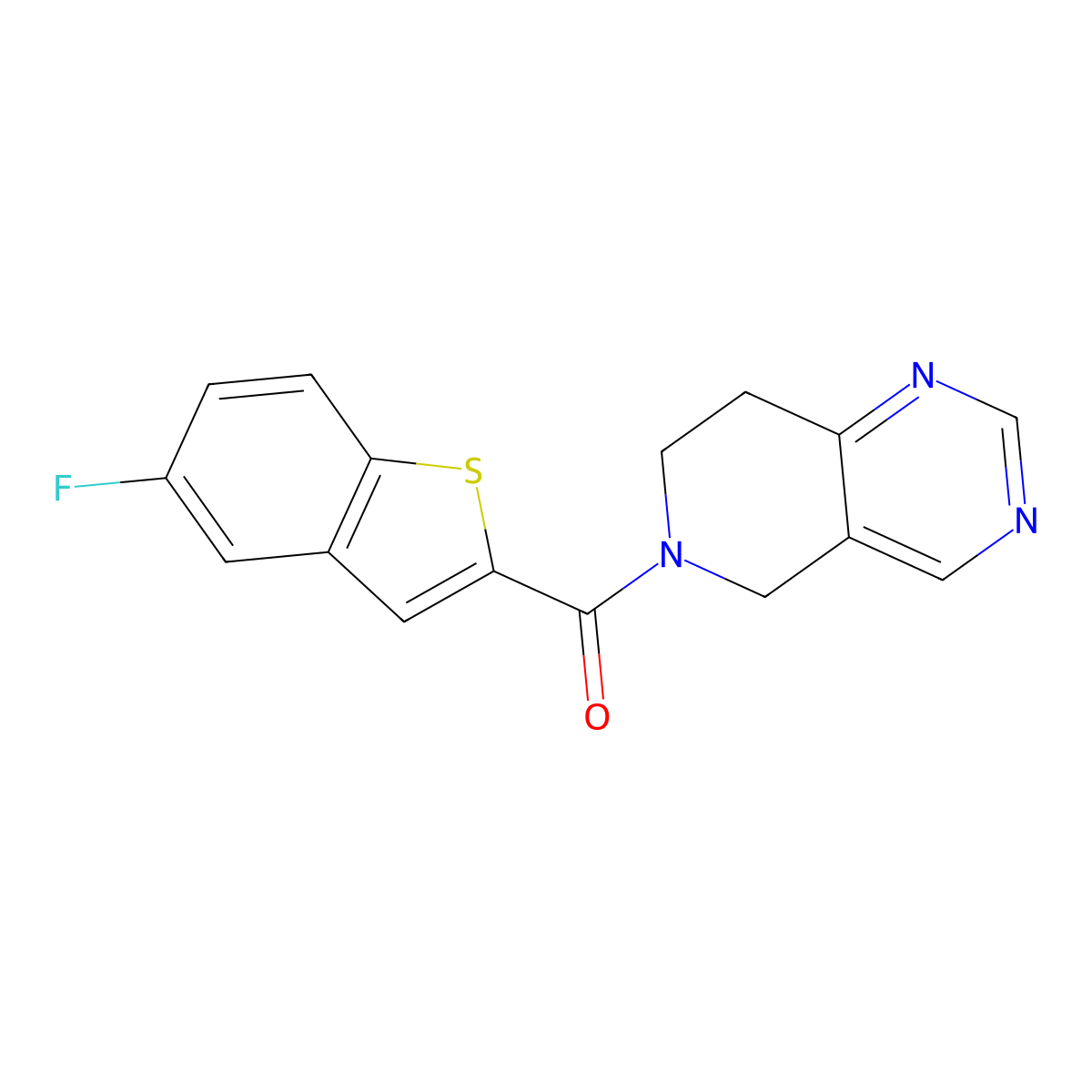 (7,8-dihydropyrido[4,3-d]pyrimidin-6(5H)-yl)(5-fluorobenzo[b]thiophen-2-yl)methanone molecular structure, CAS 1797869-43-2
