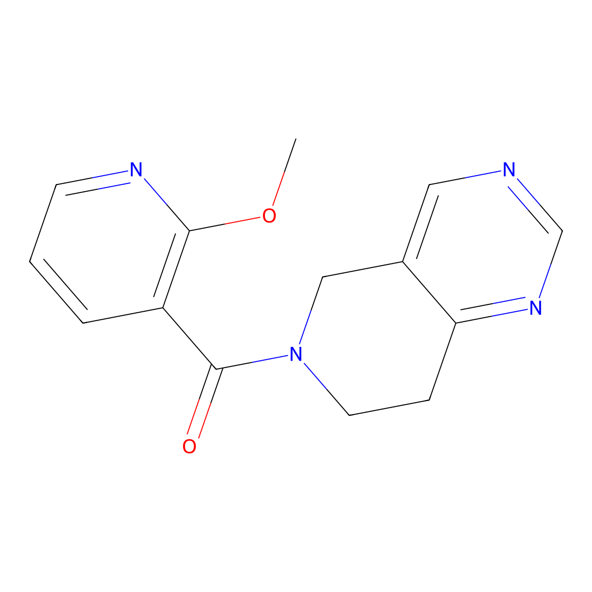 (7,8-dihydropyrido[4,3-d]pyrimidin-6(5H)-yl)(2-methoxypyridin-3-yl)methanone molecular structure, CAS 1797869-50-1