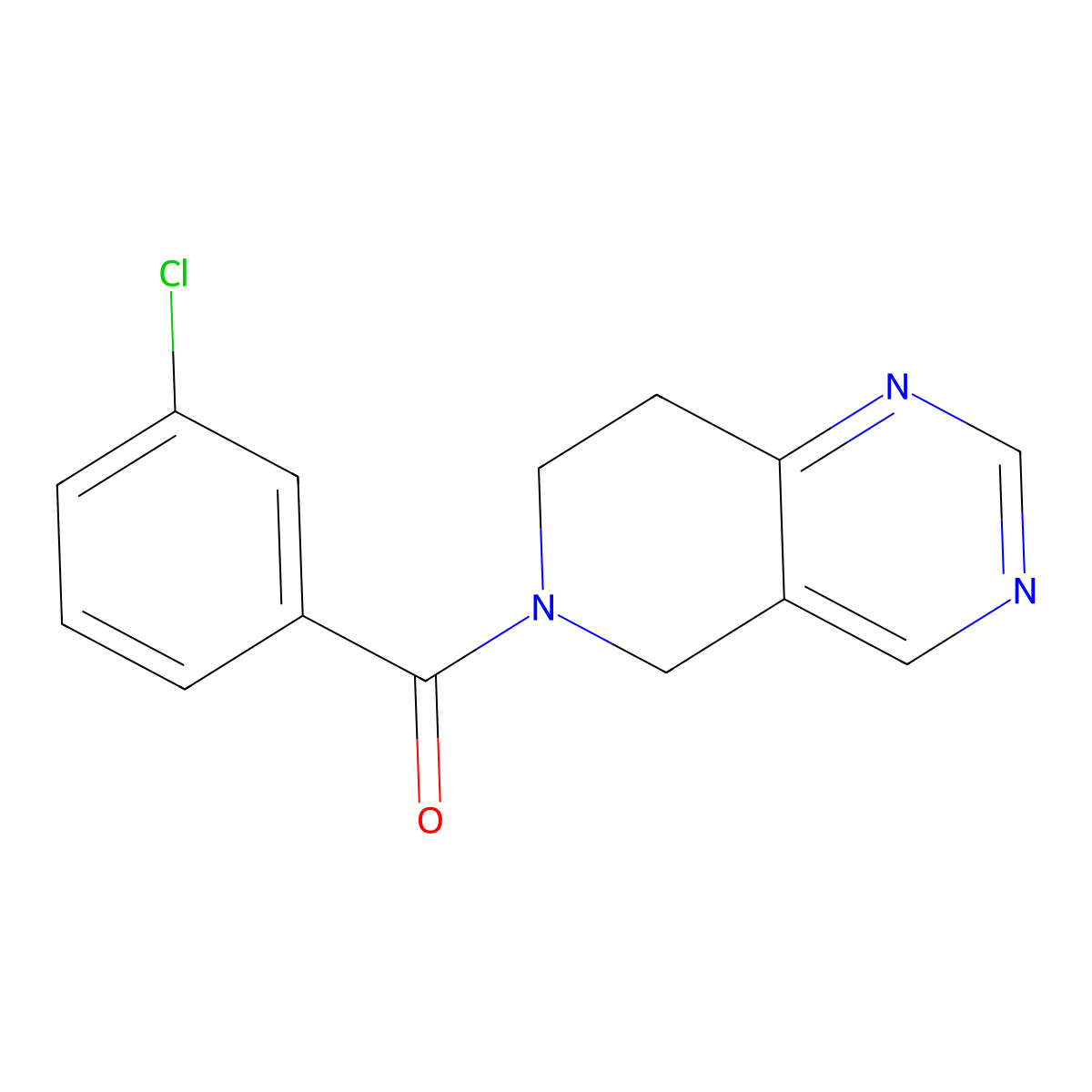 (3-chlorophenyl)(7,8-dihydropyrido[4,3-d]pyrimidin-6(5H)-yl)methanone molecular structure, CAS 1797869-80-7