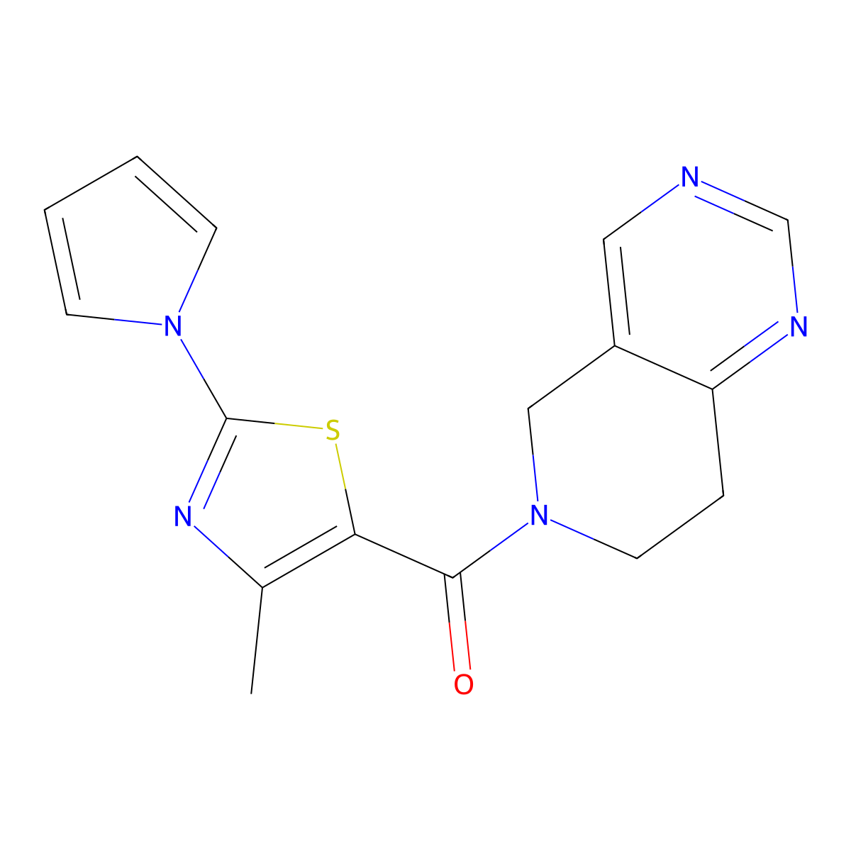 (7,8-dihydropyrido[4,3-d]pyrimidin-6(5H)-yl)(4-methyl-2-(1H-pyrrol-1-yl)thiazol-5-yl)methanone molecular structure, CAS 1797870-06-4