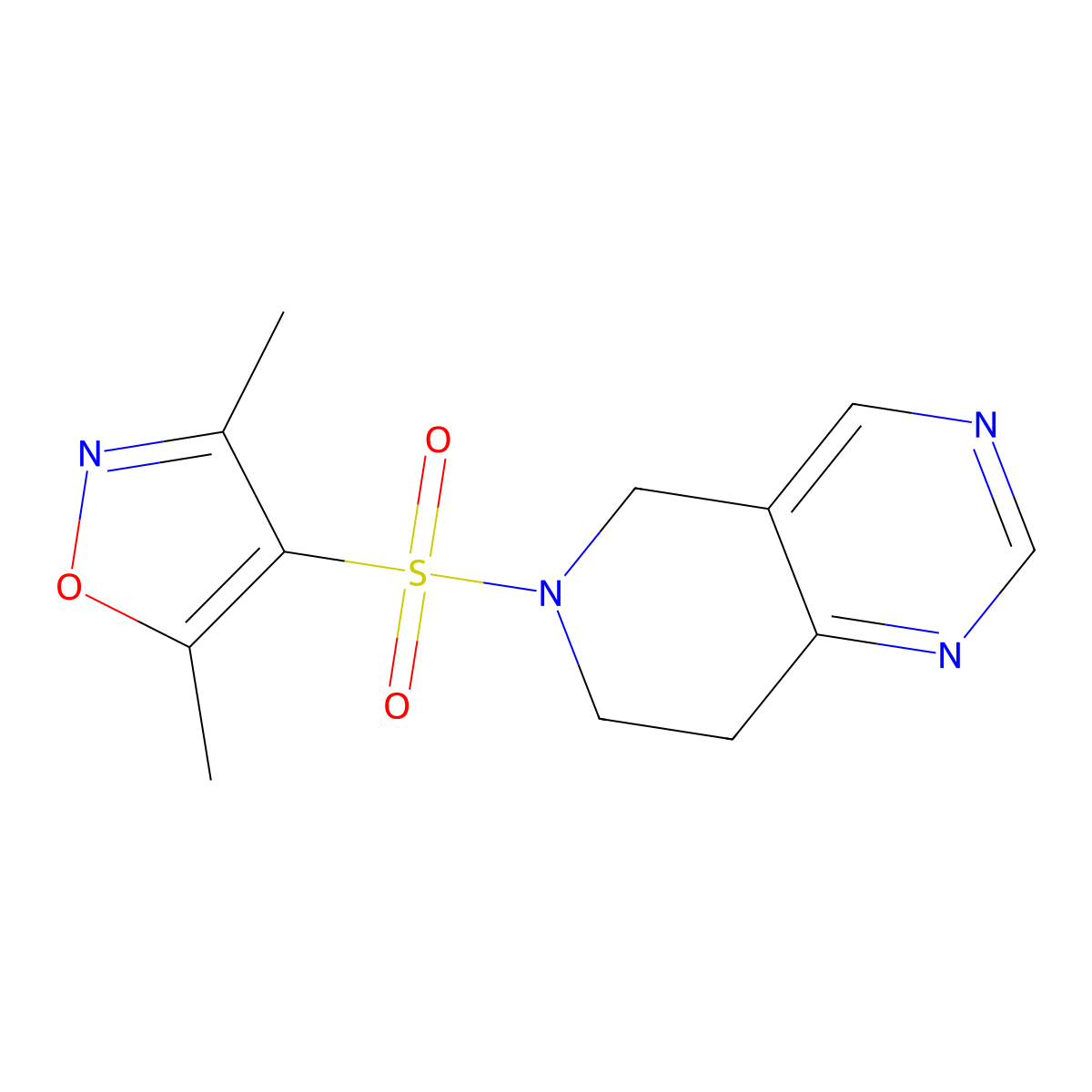 4-((7,8-dihydropyrido[4,3-d]pyrimidin-6(5H)-yl)sulfonyl)-3,5-dimethylisoxazole molecular structure, CAS 1797870-63-3