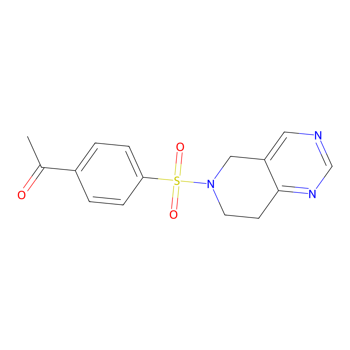 1-(4-((7,8-dihydropyrido[4,3-d]pyrimidin-6(5H)-yl)sulfonyl)phenyl)ethanone molecular structure, CAS 1797870-67-7