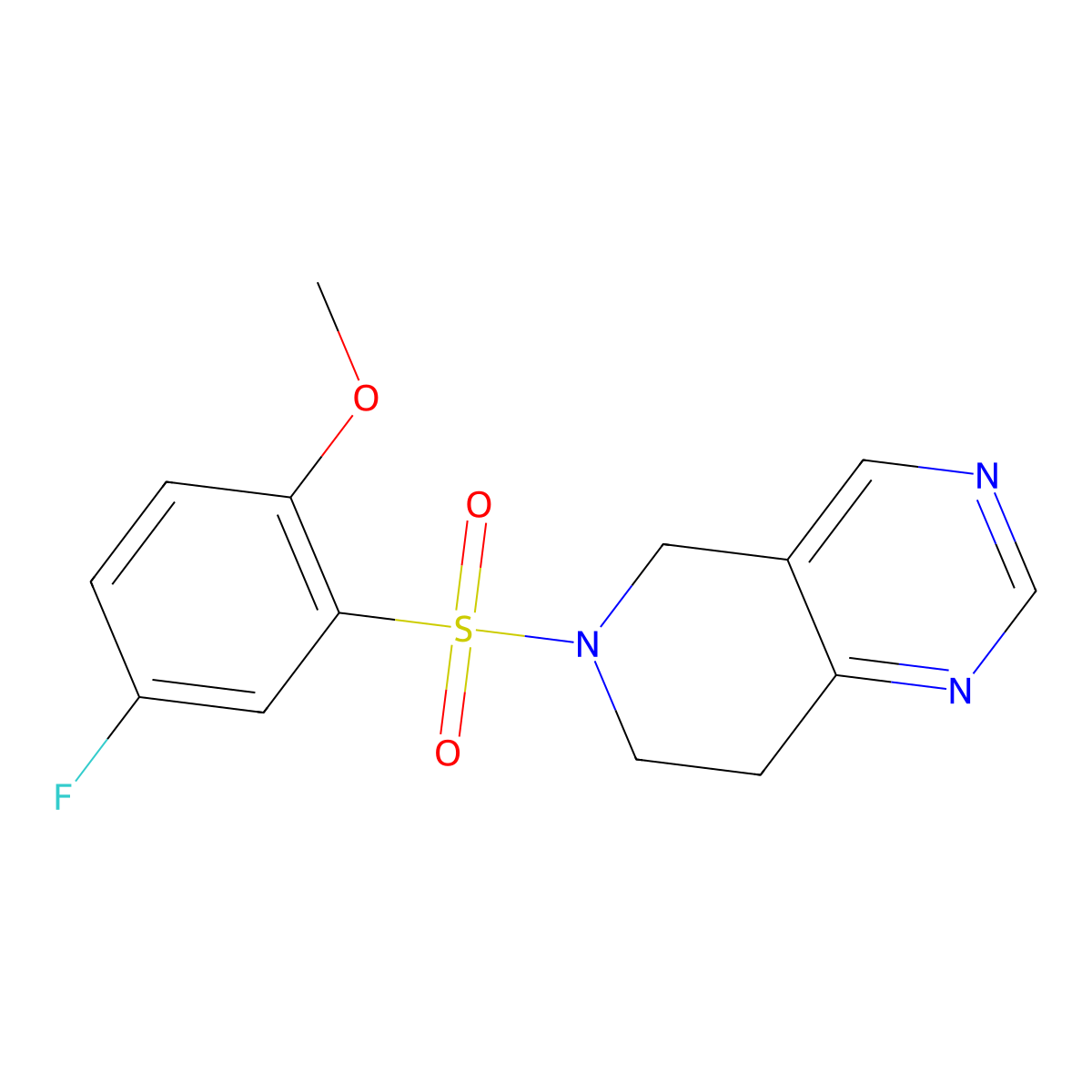 6-((5-Fluoro-2-methoxyphenyl)sulfonyl)-5,6,7,8-tetrahydropyrido[4,3-d]pyrimidine molecular structure, CAS 1797870-78-0