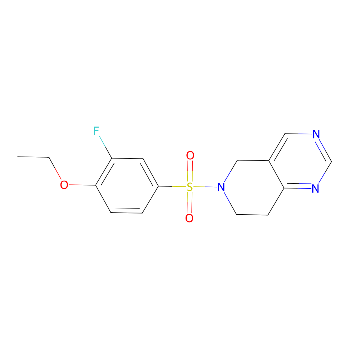 6-((4-Ethoxy-3-fluorophenyl)sulfonyl)-5,6,7,8-tetrahydropyrido[4,3-d]pyrimidine molecular structure, CAS 1797870-87-1