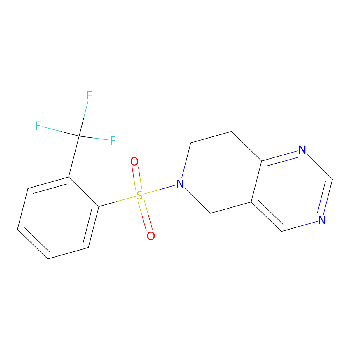 6-((2-(Trifluoromethyl)phenyl)sulfonyl)-5,6,7,8-tetrahydropyrido[4,3-d]pyrimidine molecular structure, CAS 1797870-94-0