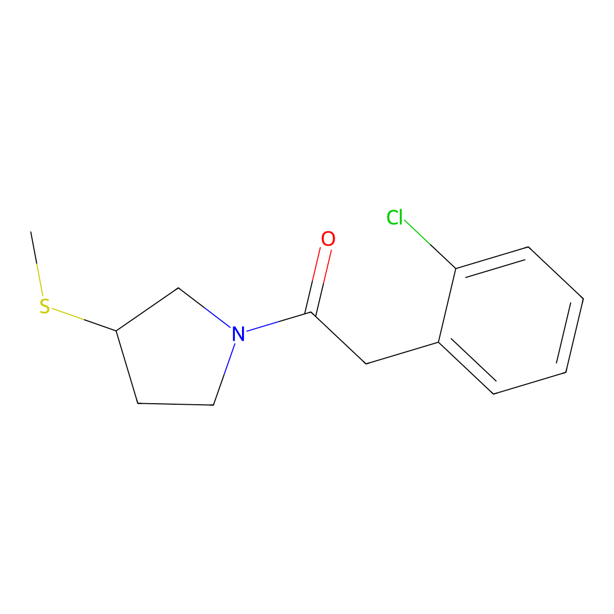 2-(2-Chlorophenyl)-1-(3-(methylthio)pyrrolidin-1-yl)ethanone molecular structure, CAS 1797871-05-6