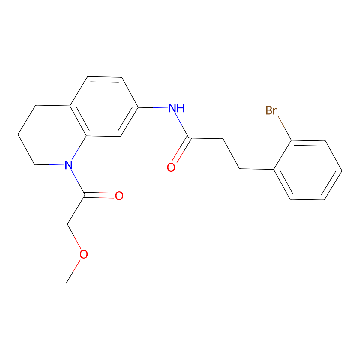 3-(2-bromophenyl)-N-(1-(2-methoxyacetyl)-1,2,3,4-tetrahydroquinolin-7-yl)propanamide molecular structure, CAS 1797871-15-8