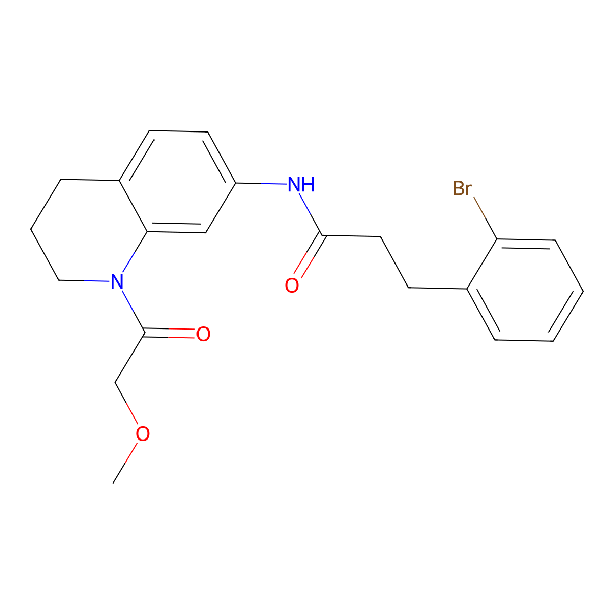 3-(2-bromophenyl)-N-(1-(2-methoxyacetyl)-1,2,3,4-tetrahydroquinolin-7-yl)propanamide molecular structure, CAS 1797871-15-8