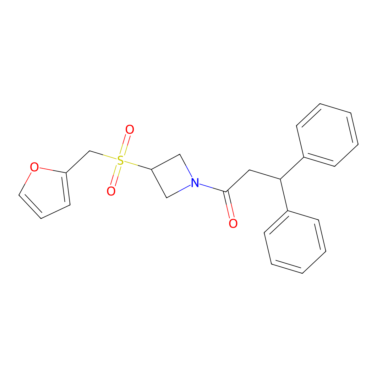 1-(3-((Furan-2-ylmethyl)sulfonyl)azetidin-1-yl)-3,3-diphenylpropan-1-one molecular structure, CAS 1797871-24-9