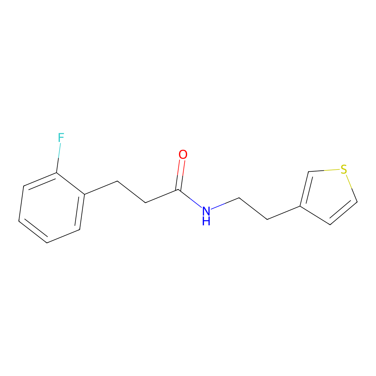 3-(2-Fluorophenyl)-N-[2-(thiophen-3-YL)ethyl]propanamide molecular structure, CAS 1797871-32-9