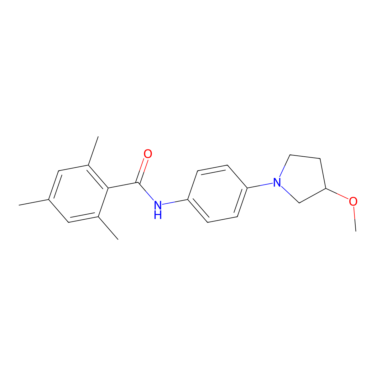 N-[4-(3-Methoxypyrrolidin-1-yl)phenyl]-2,4,6-trimethylbenzamide molecular structure, CAS 1797871-67-0